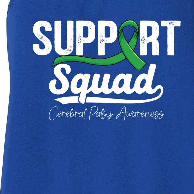 Green Ribbon Support Warrior Of Cerebral Palsy Awareness Gift Women's Racerback Tank