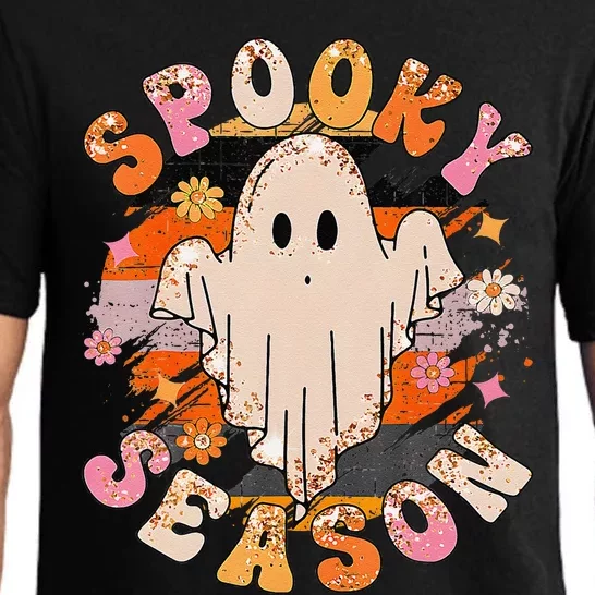 Groovy Retro Spooky Season Retro Ghost Halloween Pajama Set