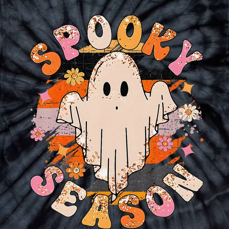 Groovy Retro Spooky Season Retro Ghost Halloween Tie-Dye T-Shirt