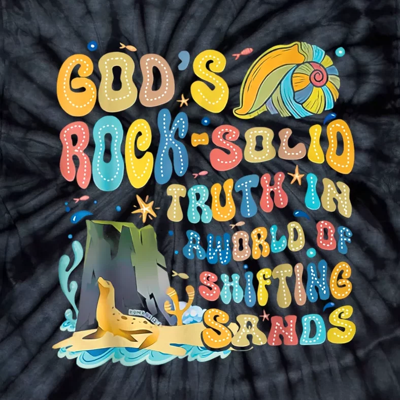 GodS Rock Solid Breaker Rock Beach Vbs 2024 Christian Tie-Dye T-Shirt