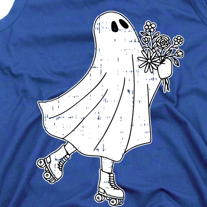 Ghost Roller Skate Halloween Costume Ghoul Skating Skater Funny Gift Tank Top