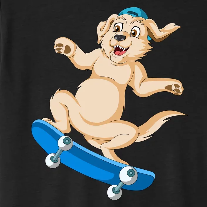 Golden Retriver Skateboarding ChromaSoft Performance T-Shirt