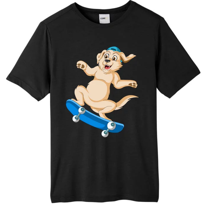 Golden Retriver Skateboarding ChromaSoft Performance T-Shirt