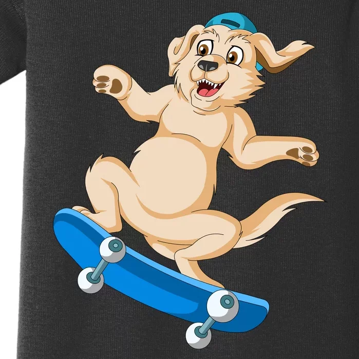 Golden Retriver Skateboarding Baby Bodysuit