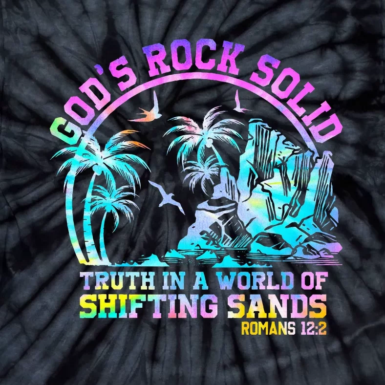 GodS Rock Solid Breaker Rock Beach Vbs 2024 Christian Tie-Dye T-Shirt