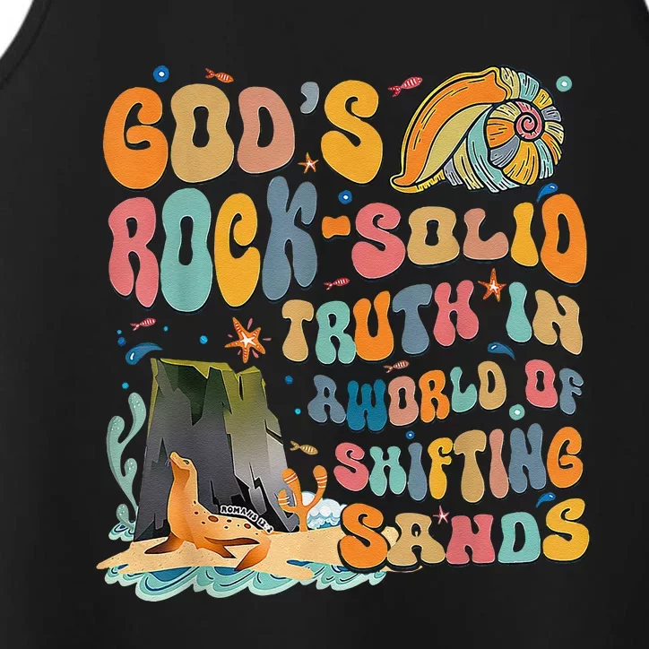 GodS Rock Solid Breaker Rock Beach Vbs 2024 Christian Performance Tank