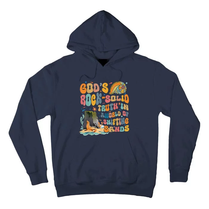 GodS Rock Solid Breaker Rock Beach Vbs 2024 Christian Tall Hoodie