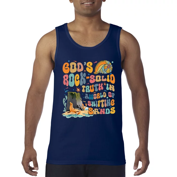 GodS Rock Solid Breaker Rock Beach Vbs 2024 Christian Tank Top