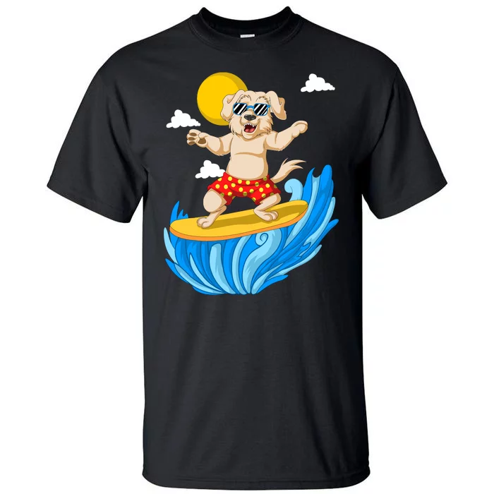 Golden Retriver Surfing Tall T-Shirt