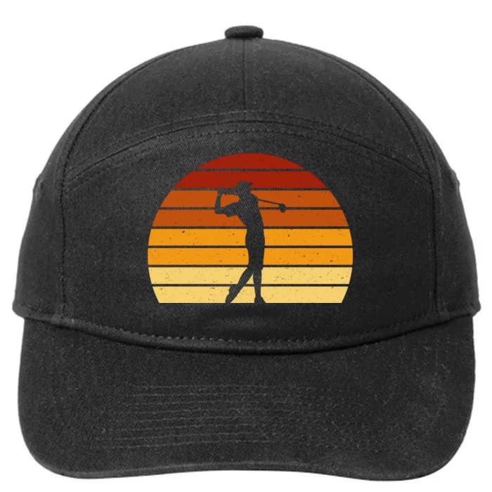 Golf Retro Sunset Golfing 7-Panel Snapback Hat