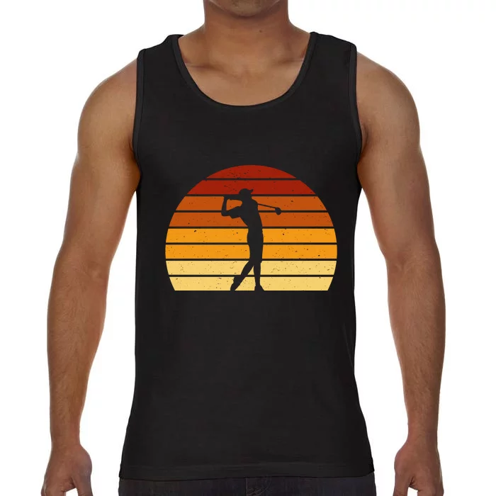 Golf Retro Sunset Golfing Comfort Colors® Tank Top