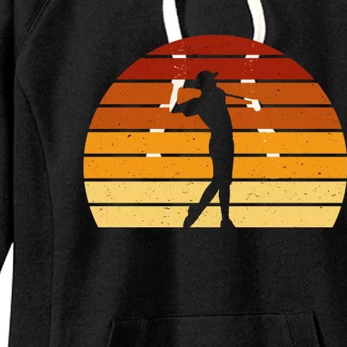 Golf Retro Sunset Golfing Women's Fleece Hoodie