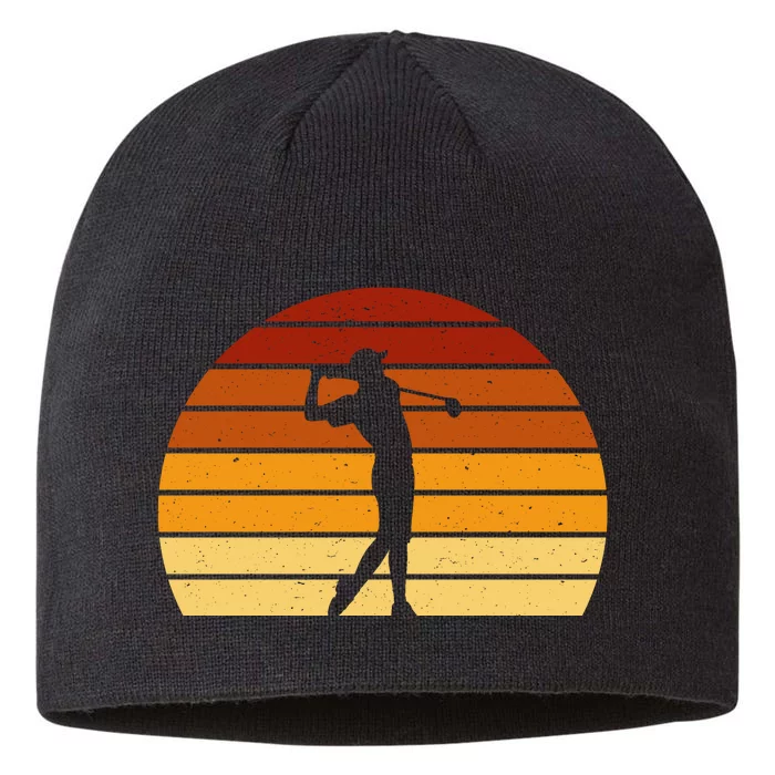 Golf Retro Sunset Golfing 8 1/2in Sustainable Knit Beanie