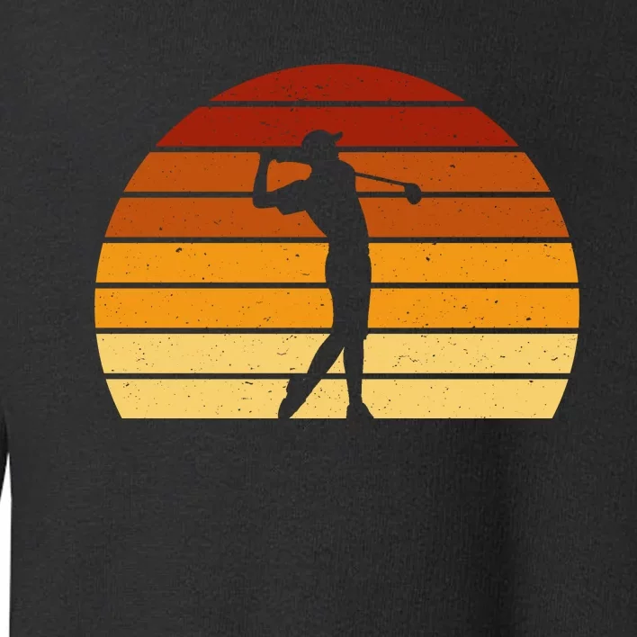 Golf Retro Sunset Golfing Toddler Sweatshirt