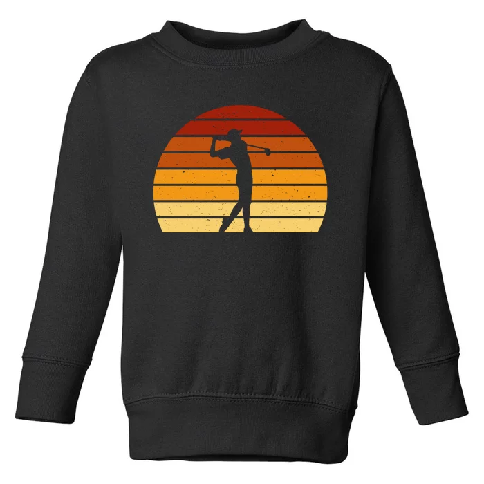 Golf Retro Sunset Golfing Toddler Sweatshirt