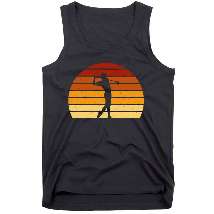 Golf Retro Sunset Golfing Tank Top