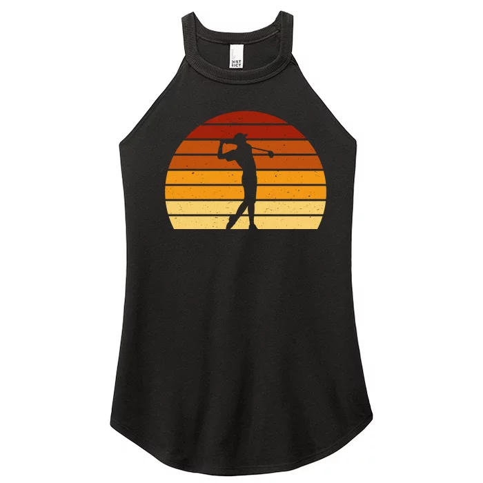 Golf Retro Sunset Golfing Women’s Perfect Tri Rocker Tank