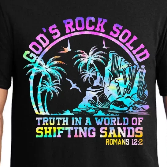 GodS Rock Solid Breaker Rock Beach Vbs 2024 Christian Pajama Set