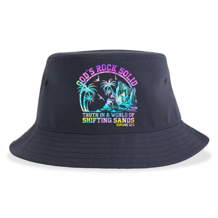 GodS Rock Solid Breaker Rock Beach Vbs 2024 Christian Sustainable Bucket Hat