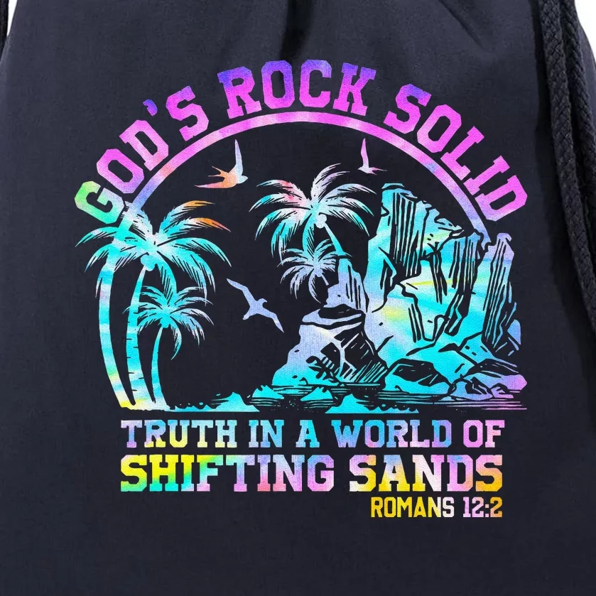 GodS Rock Solid Breaker Rock Beach Vbs 2024 Christian Drawstring Bag