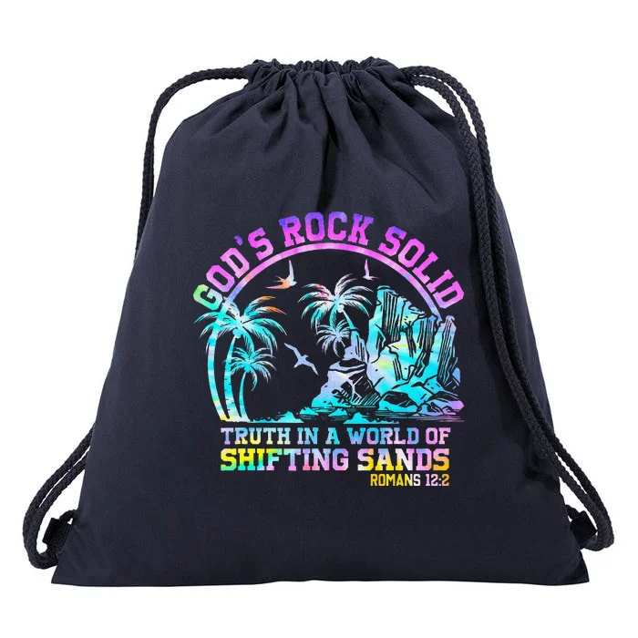 GodS Rock Solid Breaker Rock Beach Vbs 2024 Christian Drawstring Bag