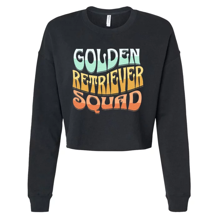 Golden Retriever Squad Vintage Golden Dog Breed Lovers Cropped Pullover Crew