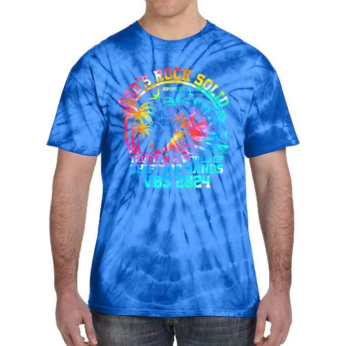 Gods Rock Solid Breaker Rock Beach Vbs 2024 Christian Gift Tie-Dye T-Shirt