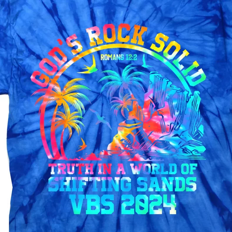 Gods Rock Solid Breaker Rock Beach Vbs 2024 Christian Gift Tie-Dye T-Shirt