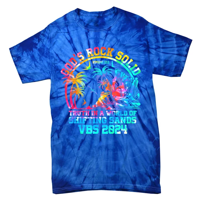 Gods Rock Solid Breaker Rock Beach Vbs 2024 Christian Gift Tie-Dye T-Shirt