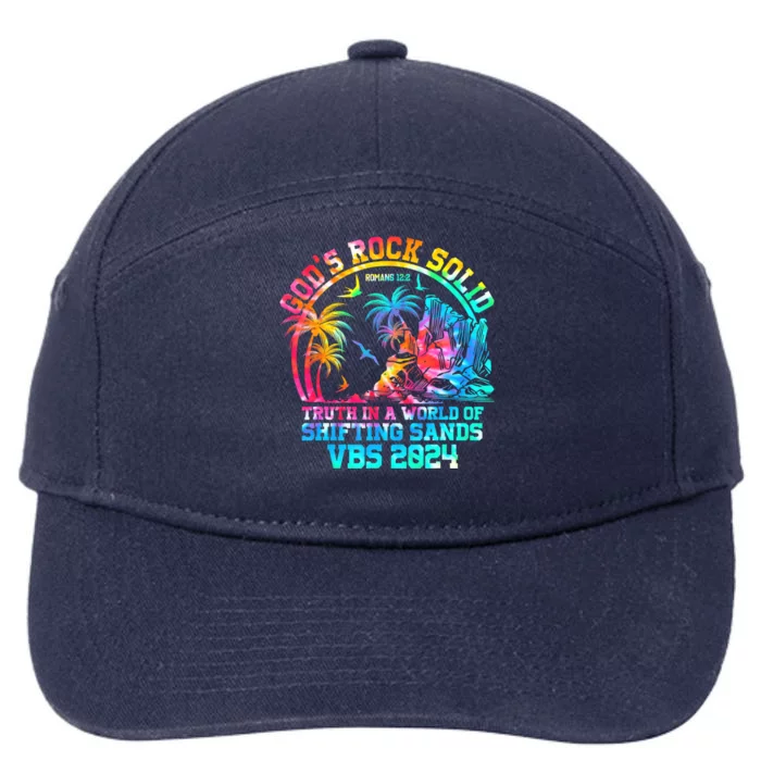 Gods Rock Solid Breaker Rock Beach Vbs 2024 Christian Gift 7-Panel Snapback Hat