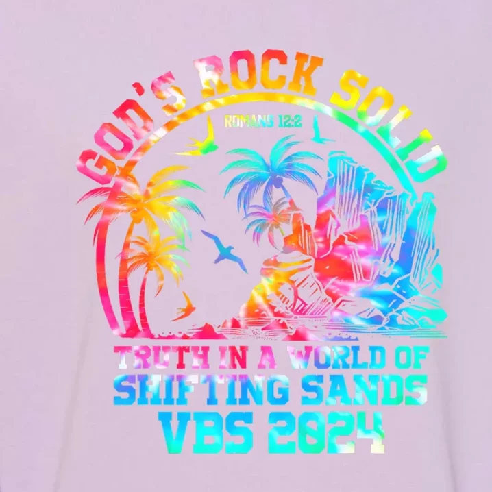 Gods Rock Solid Breaker Rock Beach Vbs 2024 Christian Gift Garment-Dyed Sweatshirt