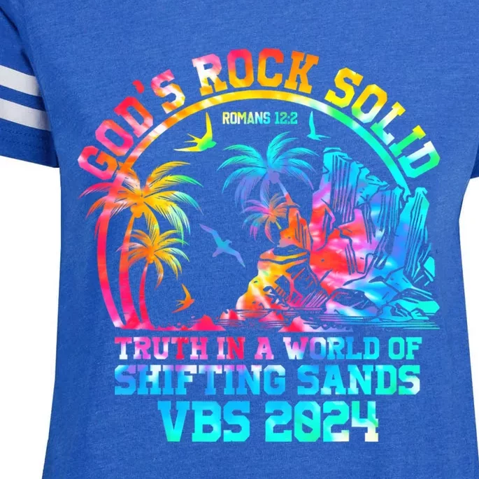 Gods Rock Solid Breaker Rock Beach Vbs 2024 Christian Gift Enza Ladies Jersey Football T-Shirt