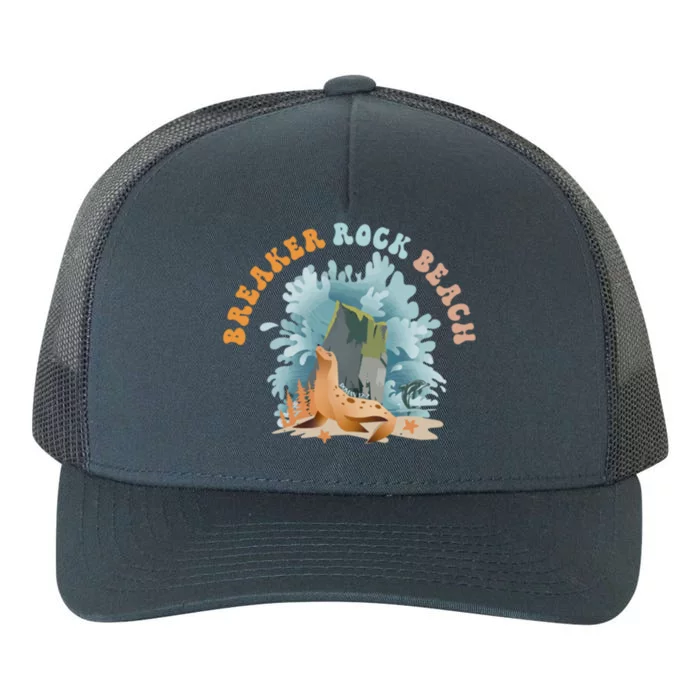 GodS Rock Solid Breaker Rock Beach Vbs 2024 Christian Gift Yupoong Adult 5-Panel Trucker Hat