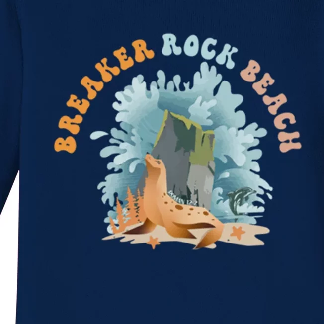 GodS Rock Solid Breaker Rock Beach Vbs 2024 Christian Gift Baby Long Sleeve Bodysuit