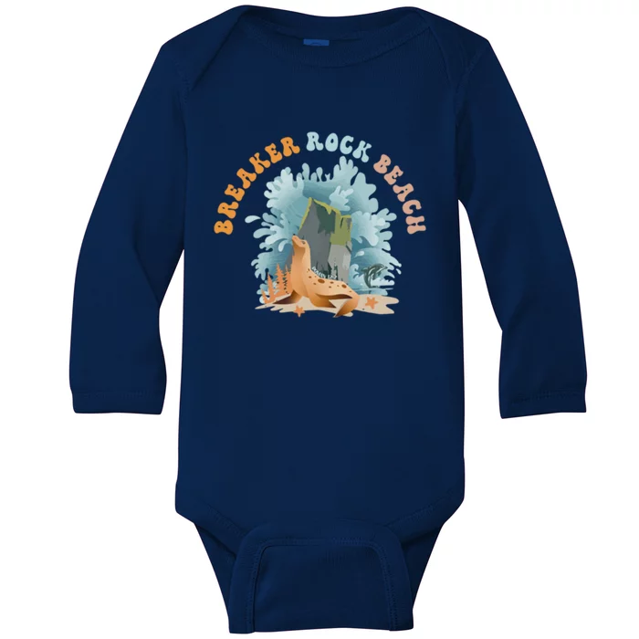 GodS Rock Solid Breaker Rock Beach Vbs 2024 Christian Gift Baby Long Sleeve Bodysuit