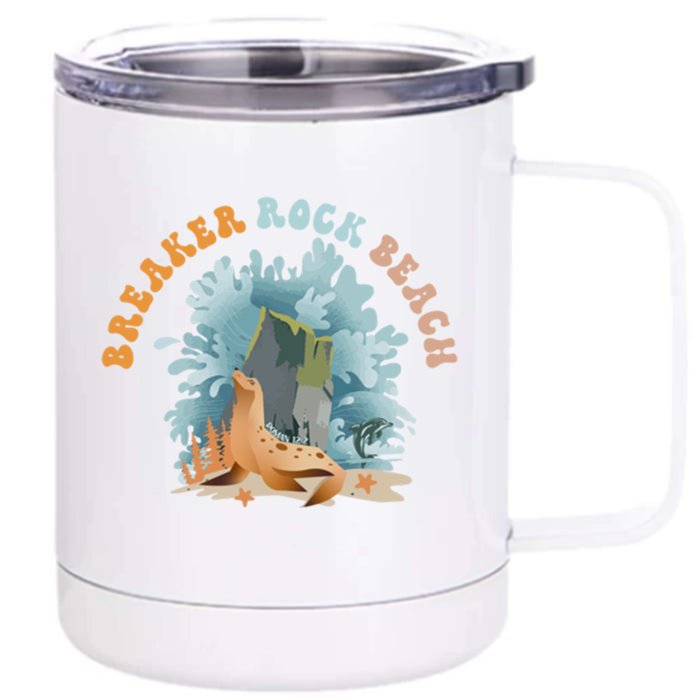 GodS Rock Solid Breaker Rock Beach Vbs 2024 Christian Gift Front & Back 12oz Stainless Steel Tumbler Cup