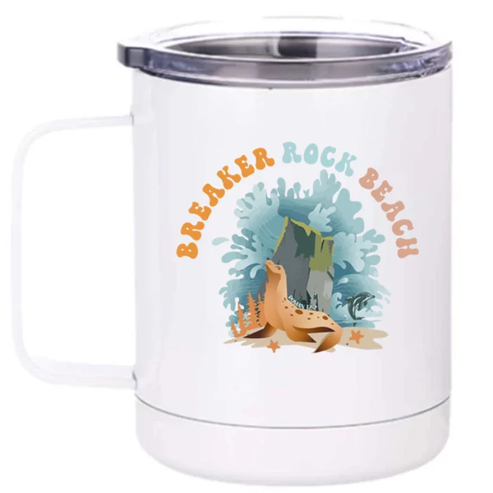 GodS Rock Solid Breaker Rock Beach Vbs 2024 Christian Gift Front & Back 12oz Stainless Steel Tumbler Cup