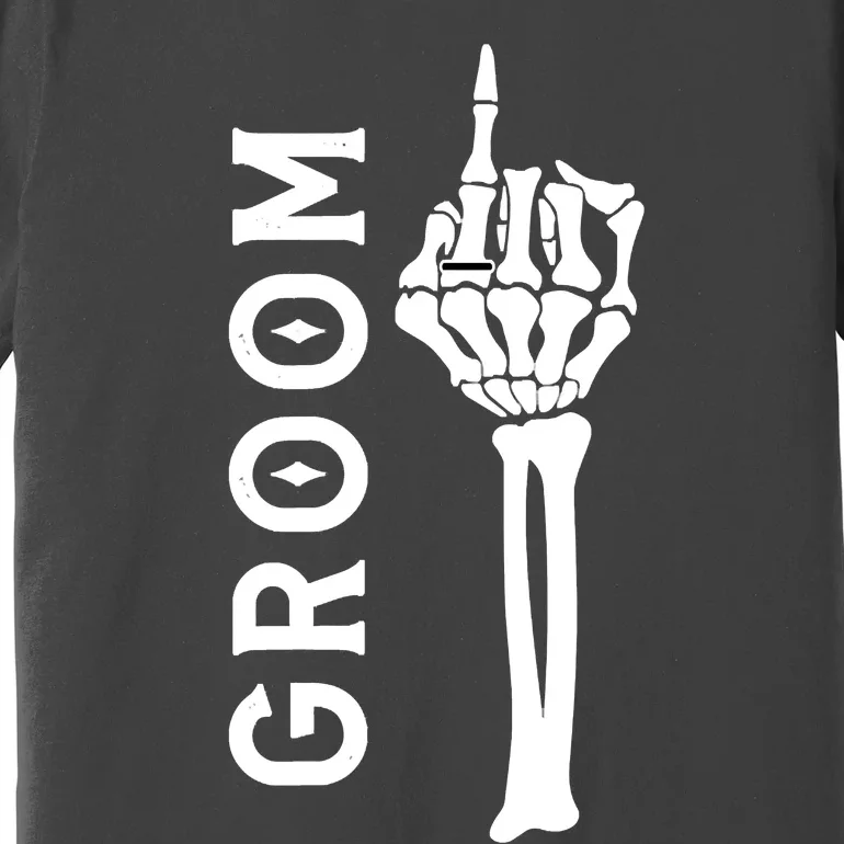 Groom Retro Skeleton Hand Gothic Bachelorette Party Premium T-Shirt