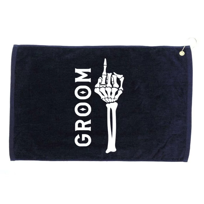 Groom Retro Skeleton Hand Gothic Bachelorette Party Grommeted Golf Towel