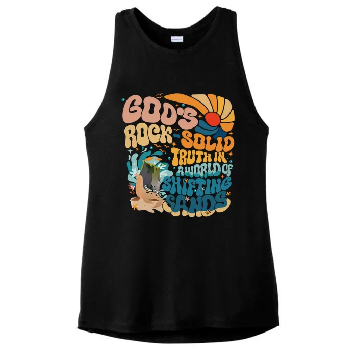 GodS Rock Solid Truth Vacation Bible School Vbs 2024 Gift Ladies Tri-Blend Wicking Tank