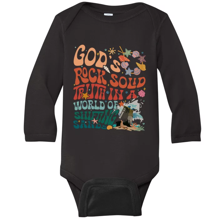 Gods Rock Solid Vacation Bible School Baby Long Sleeve Bodysuit