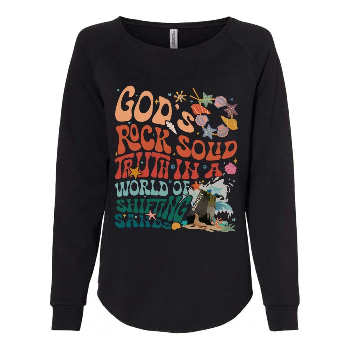 Gods Rock Solid Vacation Bible School Womens California Wash Sweatshirt