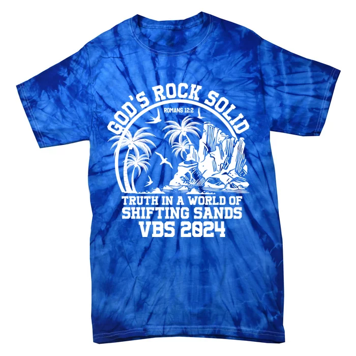 GodS Rock Solid Vacation Bible School Vbs 2024 Summer Camp Cute Gift Tie-Dye T-Shirt