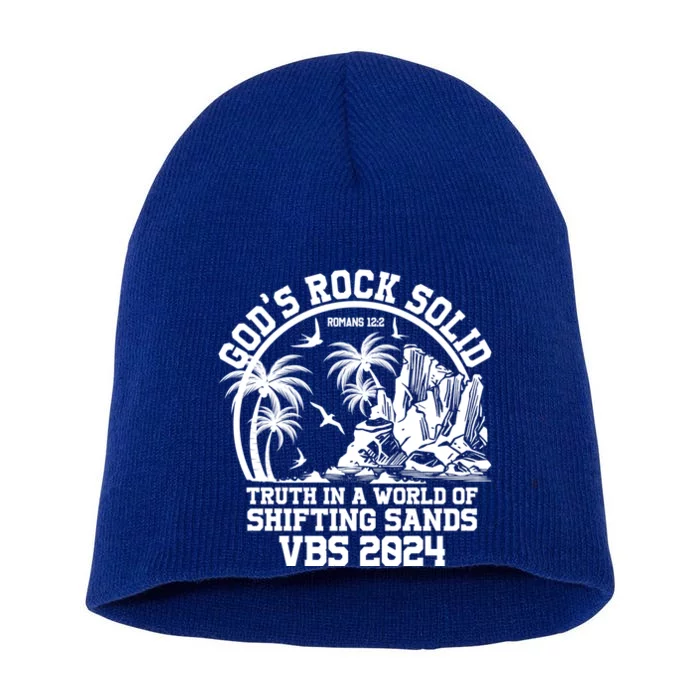 GodS Rock Solid Vacation Bible School Vbs 2024 Summer Camp Cute Gift Short Acrylic Beanie