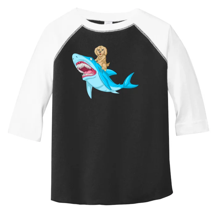 Goldendoodle Riding Shark Toddler Fine Jersey T-Shirt