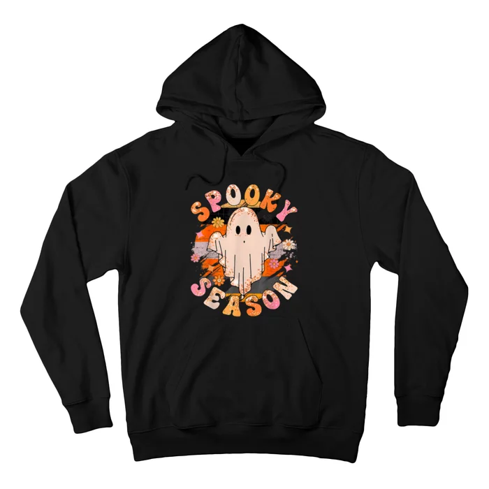 Groovy Retro Spooky Season Retro Ghost Halloween Hoodie