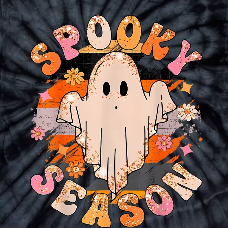 Groovy Retro Spooky Season Retro Ghost Halloween Tie-Dye T-Shirt