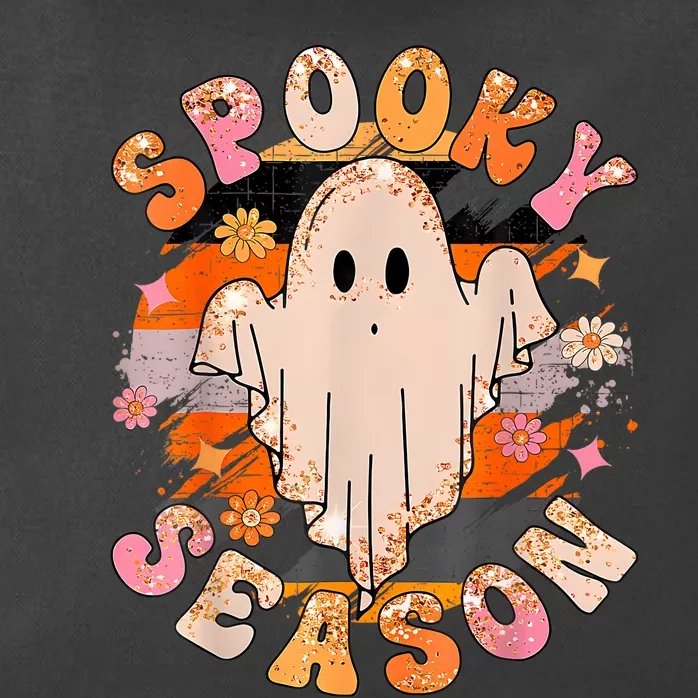 Groovy Retro Spooky Season Retro Ghost Halloween Zip Tote Bag