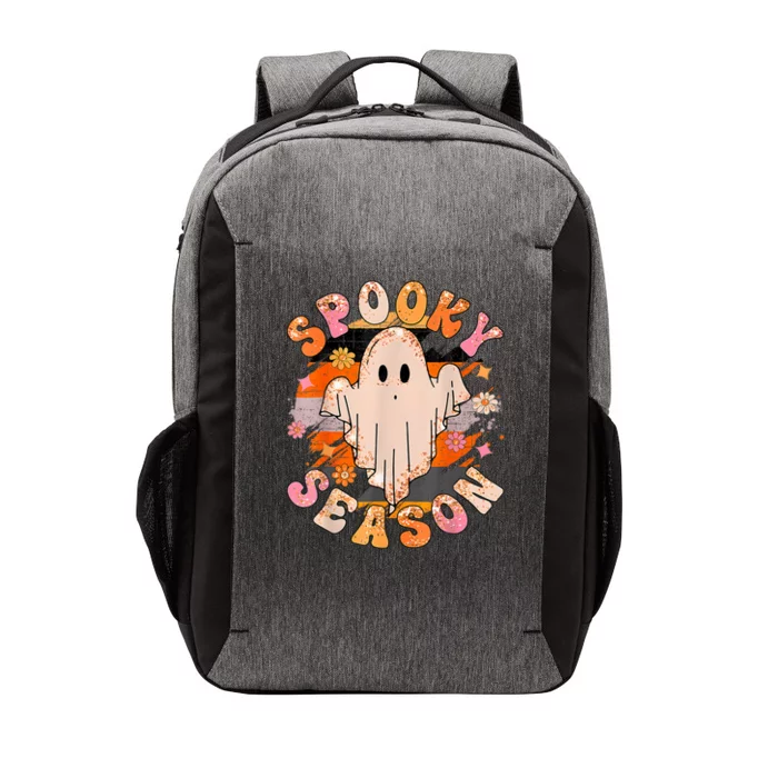 Groovy Retro Spooky Season Retro Ghost Halloween Vector Backpack