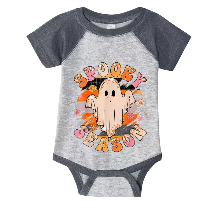 Groovy Retro Spooky Season Retro Ghost Halloween Infant Baby Jersey Bodysuit